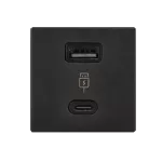 SIMON CONNECT TSC-K126J-14 Ładowarka USB A+C 3,0 A; 5 V; 30 W; Szybkie Ładowanie PD; 45x45 mm; czarny