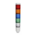 8LT4K08BG Kolumna sygnalizacyjna, fi45mm, kolor: biały, zielony, niebieski, pomarańczowy i czerwony, zasilanie 24VDC, wbudowany obwód LED