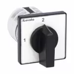 7GN1255U Łącznik krzywkowy serii 7GN, przełącznik sieci bez 0, 2 pola, 16A, do montażu tablicowego, z czarnym pokrętłem i tabliczką 48x48mm