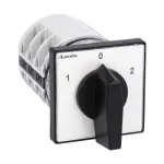 7GN6353U Łącznik krzywkowy serii 7GN, przełącznik sieci, 3 pola, 63A, do montażu tablicowego, z czarnym pokrętłem i tabliczką 65x65mm