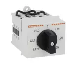 GX1666O48 Łącznik krzywkowy serii GX, przełącznik woltomierzy, napięcia fazowe i międzyfazowe, 16A, wykonanie modułowe do montażu na szynie DIN 35mm, z czarnym pokrętłem i tabliczką 45x54mm