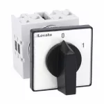 GX2092U Łącznik krzywkowy serii GX, rozłącznik, 4 pola, 20A, do montażu tablicowego, z czarnym pokrętłem i tabliczką 48x48mm