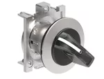 LPFSL1208 Metalowy przełącznik płaski podświetlany Ø30mm serii Platinum, pokrętło krótkie, 2 pozycje, 0 - 1. Biały