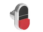 LPSB7212 Metalowy przycisk Ø22mm serii Platinum, podwójny, samoczynny powrót, 1 kryty i 1 wystający. Czarny - Czerwony