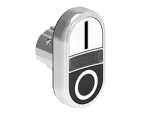 LPSBL7124 Metalowy przycisk Ø22mm serii Platinum, dwuklawiszowy, samoczynny powrót, 2 kryte i biały podświetlany dyfuzor. Biały - Czarny / I - 0