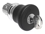 LPSB6842 Metalowy przycisk Ø22mm serii Platinum, grzybkowy, blokowany, odblokowanie kluczem, Ø40mm. Do normalnego zatrzymania. Czarny