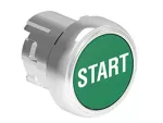 LPSB1163 Metalowy przycisk Ø22mm serii Platinum, kryty, samoczynny powrót, z symbolem, START / Zielony