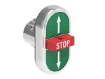 LPSB7355 Metalowy przycisk Ø22mm serii Platinum, potrójny, samoczynny powrót, 2 zewnętrzne kryte i 1 środkowy wystający, ↑ - STOP - ↓