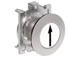 LPFB1158 Metalowy przycisk płaski Ø30mm serii Platinum, kryty, samoczynny powrót, z symbolem, ↑ / Biały