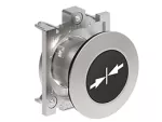 LPFB1512 Metalowy przycisk płaski Ø30mm serii Platinum, kryty, samoczynny powrót, z symbolem, → ║← / Czarny