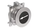 LPFB1142 Metalowy przycisk płaski Ø30mm serii Platinum, kryty, samoczynny powrót, z symbolem, ← / Czarny