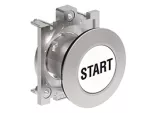LPFB1168 Metalowy przycisk płaski Ø30mm serii Platinum, kryty, samoczynny powrót, z symbolem, START / Biały