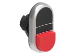 LPCB7212 Plastikowy przycisk Ø22mm serii Platinum, podwójny, samoczynny powrót, 1 kryty i 1 wystający. Czarny - Czerwony