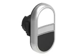 LPCBL7114 Plastikowy przycisk Ø22mm serii Platinum, dwuklawiszowy, samoczynny powrót, 2 kryte i biały podświetlany dyfuzor. Biały - Czarny