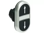 LPCBL7191 Plastikowy przycisk Ø22mm serii Platinum, dwuklawiszowy, samoczynny powrót, 2 kryte i biały podświetlany dyfuzor. Czarny -Czarny / ↑ - ↓