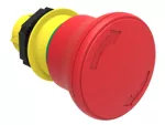 LPCB6644 Plastikowy przycisk Ø22mm serii Platinum, grzybkowy, blokowany, odblokowanie przez obrót, Ø40mm. Do zatrzymania awaryjnego. ISO 13850. Czerwony
