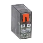 HR501CA110 Przekaźnik miniaturowy ze wskaźnikiem LED i przyciskiem mechanicznym, sterowanie 110VAC, 1C/O, 16A, do gniazd HR5XS2.. (maks. 10A)