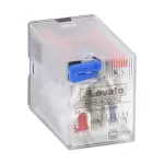HR604CD024 Przekaźnik przemysłowy ze wskaźnikiem LED i przyciskiem mechanicznym, sterowanie 24VDC, 4C/O, 5A, do gniazd HR6XS4..