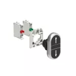 LPCB7191K20 ZESTAW: Przycisk podwójny, samoczynny powrót, 2 kryte, czarny-czarny/↑ ↓. Adapter montażowy. Zestyki 2NO, zaciski śrubowe.
