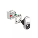 LPCBL7124K11PM ZESTAW: Przycisk podwójny, samoczynny powrót, biały wskaźnik, 2 kryte, biały-czarny,/I 0. Adapter montażowy. Zestyki 1NO+1NC, zaciski śrubowe. Lampka LED, światło ciągłe, zasilanie 185...265VAC.