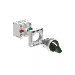 LPSSL120K11PM3 ZESTAW: Przełącznik metalowy podświetlany, 2 pozycje, 0-1, zielony. Adapter montażowy. Zestyki 1NO+1NC, zaciski śrubowe. Lampka LED, światło ciągłe, zasilanie 185...265VAC.