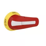 GEFX61 Pokrętło do przełączania na drzwiach szafy, blokowane, dźwignia 94mm, żółto/czerwona, do GEF0050…GEF0160…