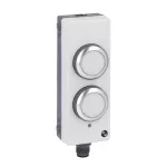 LP4P2B8100L Kaseta sterownicza do montażu na płycie lub prowadnicy 40mm, z interfejsem IO-Link i 2 płaskimi przyciskami z podświetleniem LED, kolory wg RGB, każdy ze stykiem 1NO