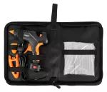 Zestaw: pistolet klejowy 11 mm, 60/100W, 12 wkładów klejowych, 3 ochraniacze palców, etui