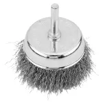Szczotka druciana doczołowa 70 mm, drut karbowany, stalowy, z trzpieniem 6 mm