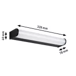 Oprawa ścienna nad lustro ARNEB LED 9W 3000K 550lm 328mm IP44 230V czarny / aluminium
