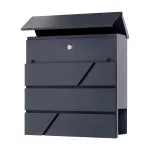 Skrzynka na listy PALAWAN z galwanizowanej stali z gazetnikiem, antracyt