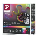 Zestaw taśma BLACK NEON RGBW+ 3W 84 led/metr 150cm +pilot 5VDC czarny / tworzywo sztuczne