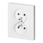 Gniazdo podwójne p/t 2x2P+Z Malta, 16A, 250V, PT-6M, biały