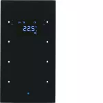 KNX TS Sensor dotykowy 3-kr z reg. temp., szkło, czarny