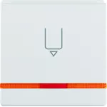 Q.x Nasadka łącz. k. hotel. z nadrukiem i pomarańczową soczewką, biały, aks