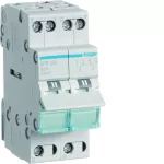 Modułowy przełącznik instalacyjny I-0-II punkt wspólny od dołu 2P 32A 230VAC