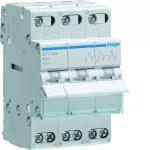 Modułowy przełącznik instalacyjny I-0-II punkt wspólny od góry 3P 40A 400VAC