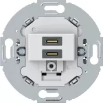 Mechanizm gniazda ładowania do serii obrotowych USB C+C 20W PD, bialy mat