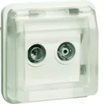 W.1 Moduł gniazdo antenowe RTV końcowe z pokrywą, IP55, biały