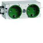 tehalit.WA Gniazdo SCHUKO 2-krotne WAGO C-profil zielony
