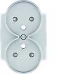 lumina Płytka czołowa do gniazda z uziem podwójnego z przysłonami styków srebrny