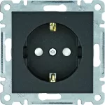 lumina Gniazdo SCHUKO z przesłoną styków, czarny