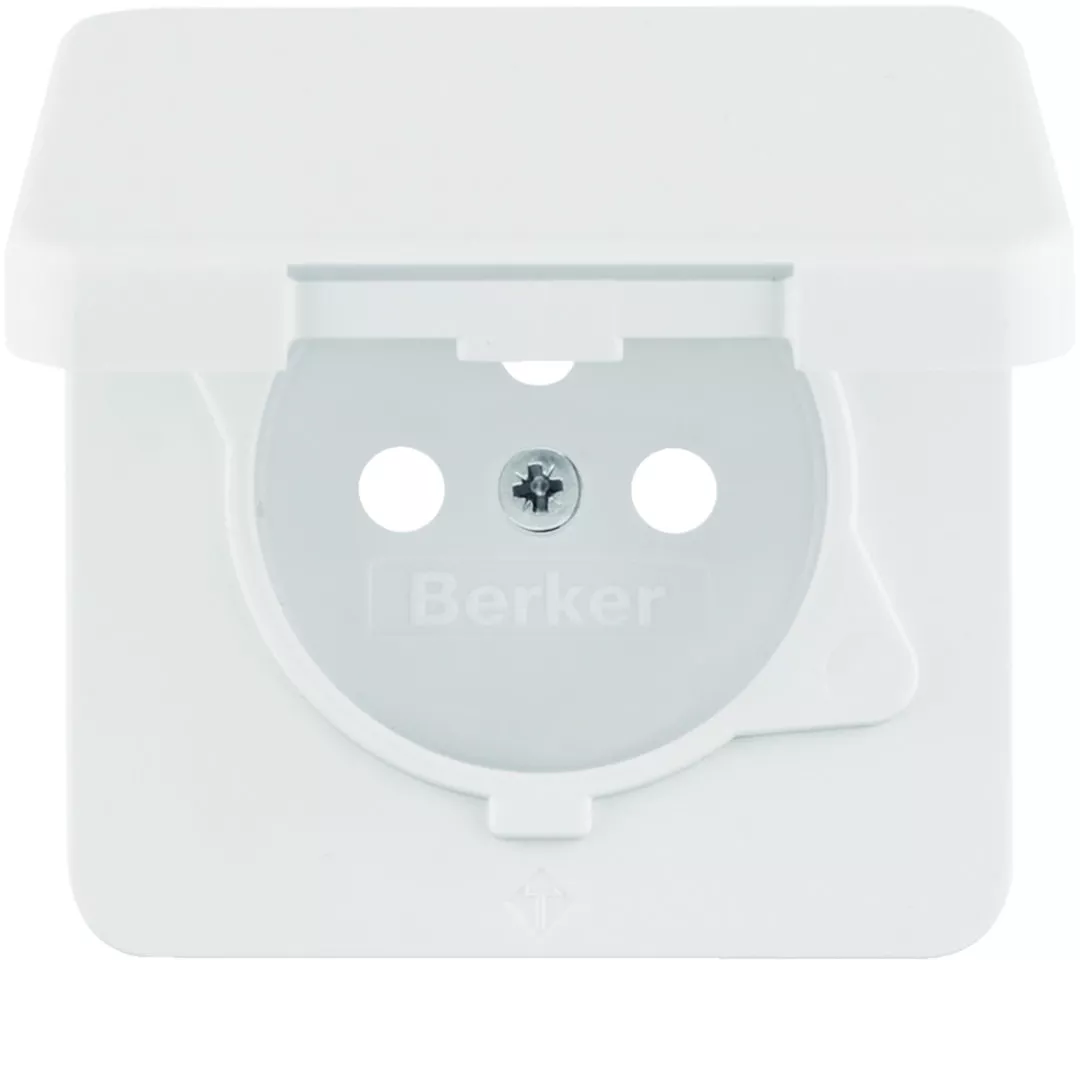 IP44 Płytka czołowa do gn. z uz. z pokrywą biały