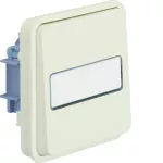 W.1 Moduł łącznika 1-klaw. 1-bieg. przyciskowy z podśw. p. opis., IP55, biały