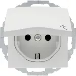 B.X/S.1 Gniazdo SCHUKO z uz. z pokrywą z przesł. st. biały