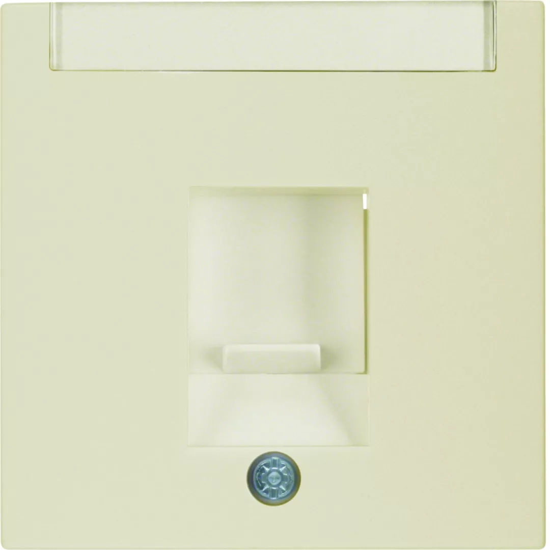 B.Kwadrat/S.1 Płytka czołowa pojedyncza z zasuwami z polem opisowym krem połysk