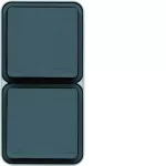 W.1 Gniazdo z uziemieniem 2-krotne z pokrywą, kompletne, IP55, szary