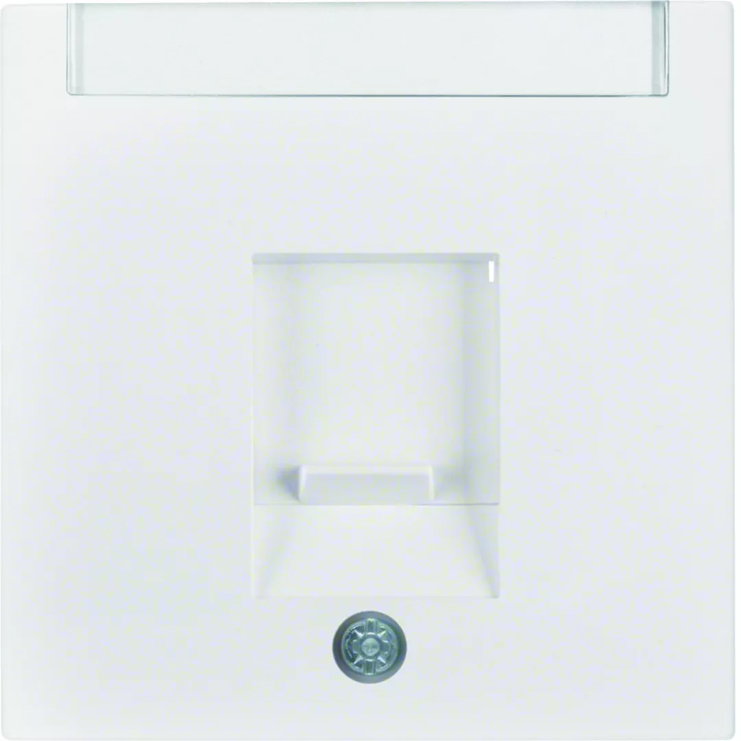 B.x/S.1 Płytka czołowa pojedyncza z zasuwami z polem opisowym, biały, połysk