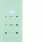 KNX TS Sensor dotykowy 3-kr z reg. temp., konfigurowalny, szkło, biały