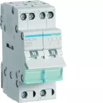 Modułowy przełącznik instalacyjny I-0-II punkt wspólny od dołu 2P 16A 230VAC